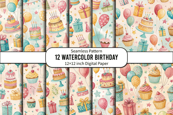 Download Bright Birthday Icons Seamless Pattern - Bright Collection