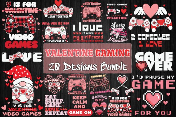 Download Gamer Valentine Bundle SVG 20 Designs - Premium Resources