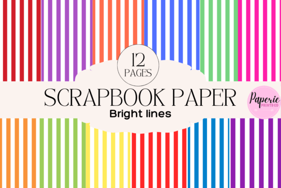 Download Bright Vertical Lines Patterned Paper - Bright Collection