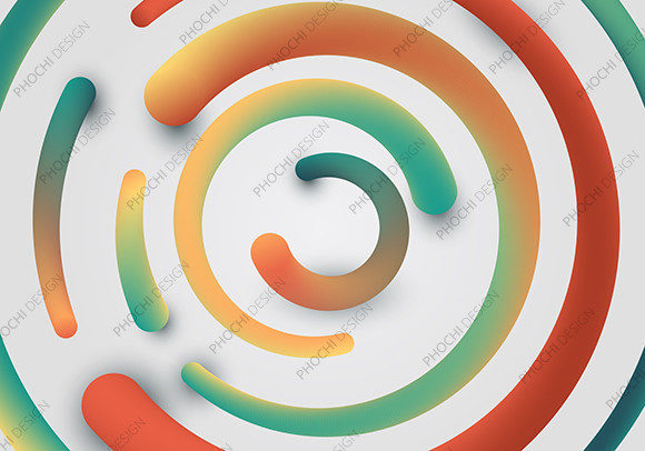 Download 3D Bright Rounded Lines Circles Pattern - Bright Collection