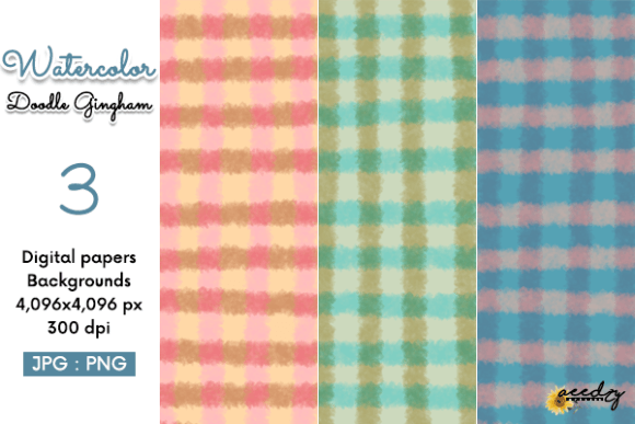 Download Watercolor Doodle Gingham Backgrounds - Gingham backgrounds Collection