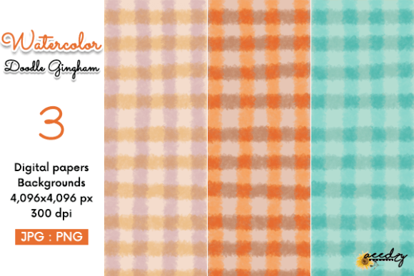 Download Watercolor Doodle Gingham Backgrounds - Gingham backgrounds Collection