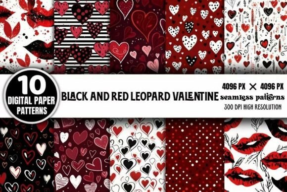 Download Black and Red Leopard Valentine Bundle - Premium Resources