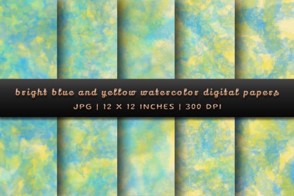 Download Bright Blue and Yellow Digital Papers - Bright Collection