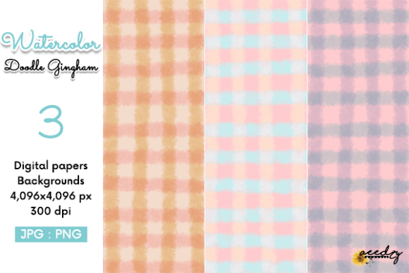 Download Watercolor Doodle Gingham Backgrounds - Gingham backgrounds Collection