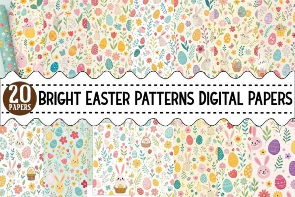 Download Bright Easter Patterns Digital Printable - Bright Collection