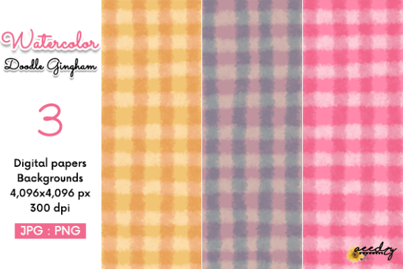 Download Watercolor Doodle Gingham Backgrounds - Gingham backgrounds Collection