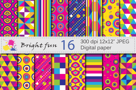 Download Bright Geometric Digital Papers - Bright Collection